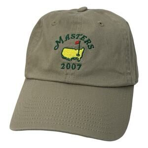 Masters Hat 2007 Tan with Green Writing Golf Cap Adjustable Zach Johnson
